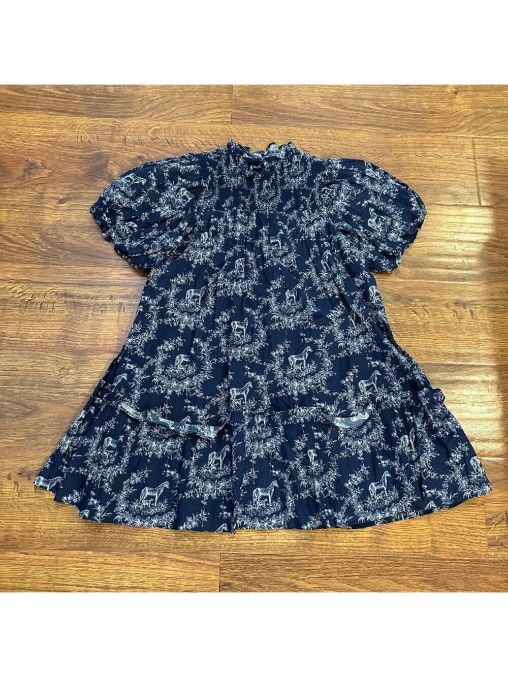 Janie and Jack smocked cottage horse dress